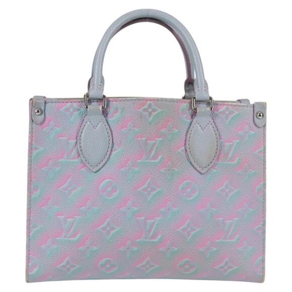 LOUIS VUITTON Monogram Empreinte On The Go PM Bag 2way Blue M46067 Auth MX449A - Picture 3 of 16